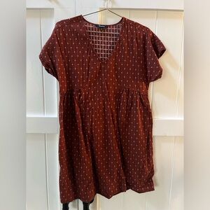 Madewell Burnt Orange Embroidered Mini Dress- Size XXS